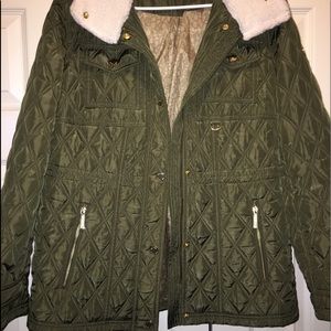 Michael Kors olive quilted coat
